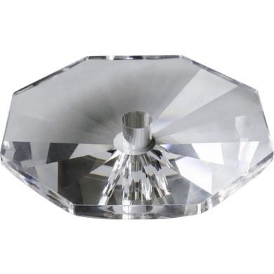 Crystal octagon bobech 2,5xD.10cm central hole 12mm transparent