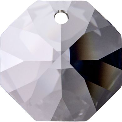 Pedra oitavada de cristal D.1,4cm 1 furo transparente