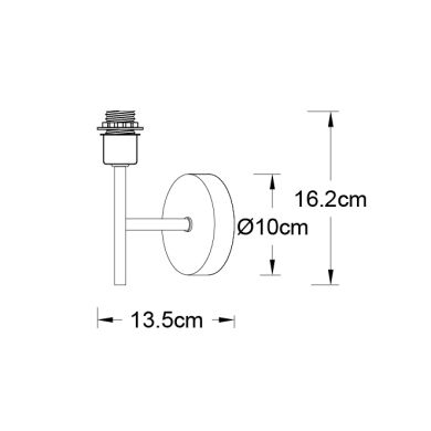 Base para aplique MALDIVAS 1xE14 C.10xL.13,5xAlt.16,2cm Castanho