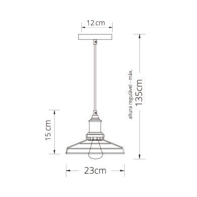 Colgante PASCAL 1xE27 Al.Reg.xD.23cm Negro/Cromo