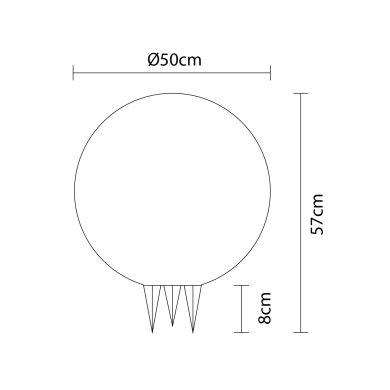 Bola de luz com espigão BONINA IP65 1xE27 Alt.57xD.50cm Branco