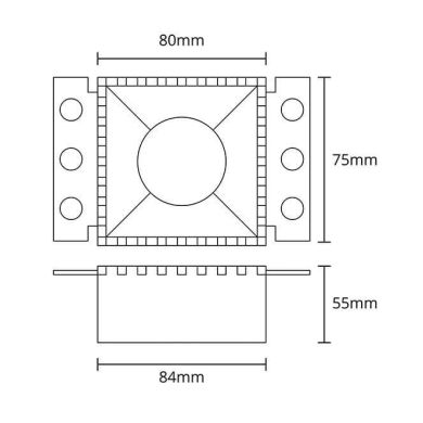 Frame for Downlight HAPI square L.13xW.7,5xH.5,5cm White