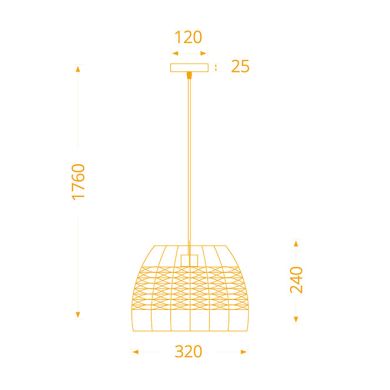 Suspensão SOTERO 1xE27 Alt.Reg.xD.32cm Vime