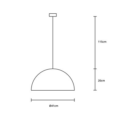 Suspensão MELINDA 1xE27 Alt.Reg.xD.40cm Preto