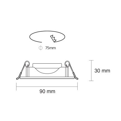 Foco de encastrar INTEGO SPOT redondo 1x5W LED 350lm 6400K 36° xD.9cm Branco