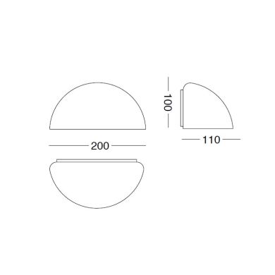 Aplique THULE IP43 1xE27 C.20xL.11xAlt.10cm Branco