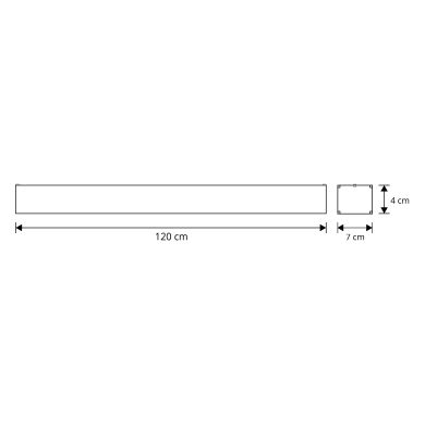 Barra colgante/superficie LineX OFFICE 120cm 1x40W LED CCT 3000/4000/6400K L.118xAn.7xAl.Reg.cm Negr