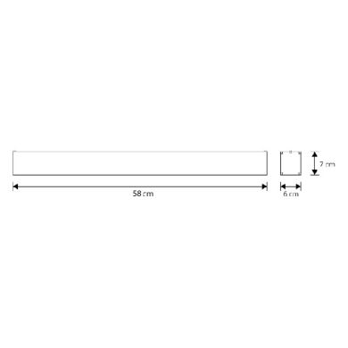 Suspending Light LINEX B2 60cm 20W LED 1600lm 4000K 110° L.58xW.6xH.Reg.cm Aluminium
