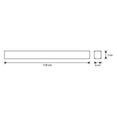 Barra suspensa LINEX B2 120cm 1x40W LED 3200lm 4000K 110° C.118xL.6xAlt.Reg.cm Alumínio