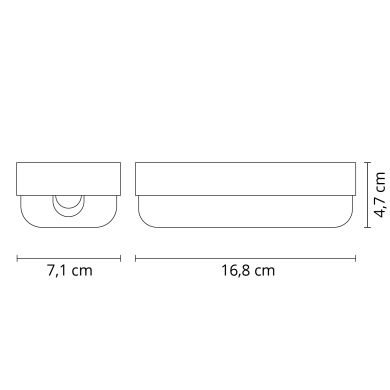 Aplique SURF ECOVISION oval IP65 1x9W LED 900lm 3000K 120°C.16,8xL.4,7xA.7,1cm Polipropileno Branco