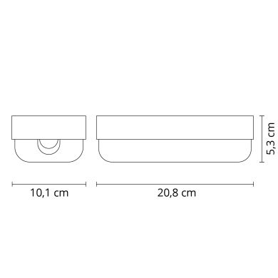 Aplique SURF ECOVISION oval IP65 1x18W LED 1800lm 4000K 120°C.20,8xL.5,7xA.10,1cm Polipropileno Bran