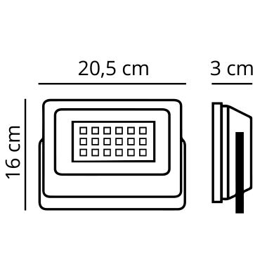 Proyector X2 SUPERVISION IP65 1x50W LED 5000lm 4000K 120°L.20,5xAn.3xAl.16cm Negro