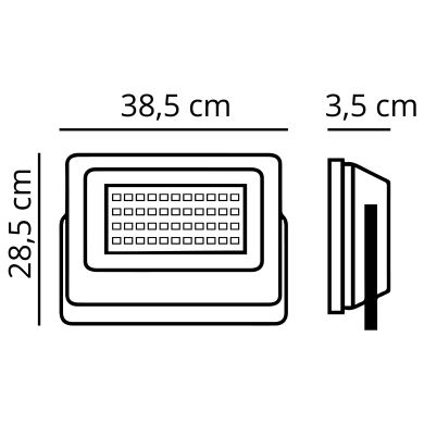 Projector X2 SUPERVISION IP65 1x200W LED 20000lm 4000K 120°C.38xL.4xAlt.28,5cm Preto