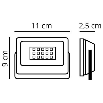 Proyector X2 ECOVISION PRISMA IP65 1x20W LED 1600lm 6400K 120°L.11xAn.9xAl.2,5cm Blanco