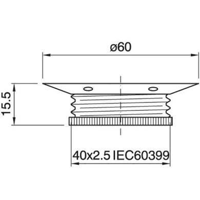 Anilha de abat-jour cromada para suporte E27 metálico Alt.15, 5mm D.60mm, em metal