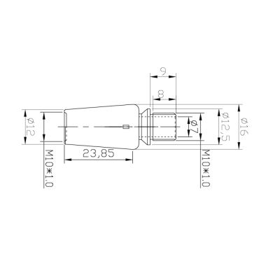 Giro com stop Alt.4xD.1,6cm femea/macho M10x2 360°-90°, em latão bruto (GIRO SN14)