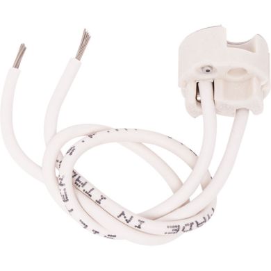 White GU5.3 lampholder, 16cm silicone wire, in porcelain