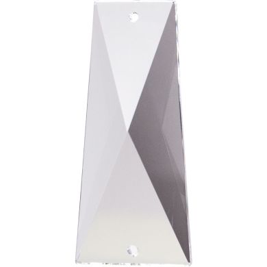 Crystal coffin stone 5x1,8cm 2 holes transparent