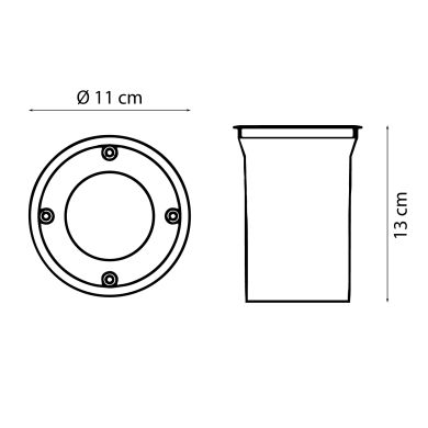Foco Exterior de Empotrar en el Suelo BIGORNE redondo IP65 1xGU10 Al.0,4xD.11cm Niquel