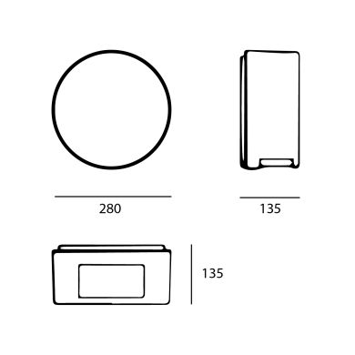 Aplique FLAT IP65 1xG12 L.13,5xD.28cm Antracite