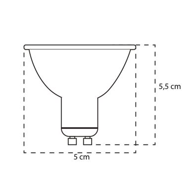 Lâmpada GU10 VALUE MAX LED 6W 2700K 620lm 300cd 100° Fosca