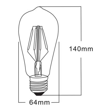 Light Bulb E27 (thick) JADIR LED 4W 2200K 200lm 270°Amber-A+