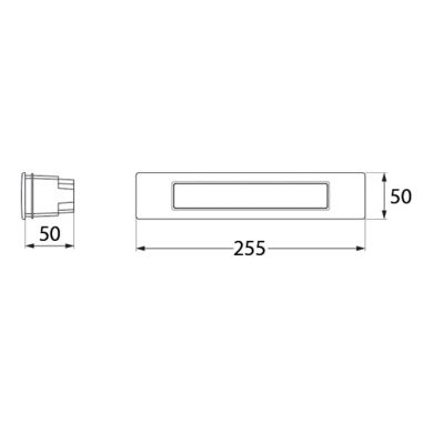 Aplique Empotrable NINA 1xR7s (189mm) 10,5W con pulsador CCT (3colores) IP55 L.25,5xAn.5xAl.5cm gris