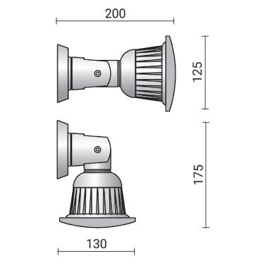 Aplique MICRON IP54 1xGX53 C.12,5xL.12,5xAlt.20cm Antracite