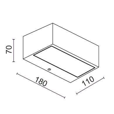 Aplique TECNO IP44 1xR7S 78mm C.17,5xL.11xAlt.7cm Antracite