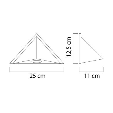 Aplique BELL IP54 1x3W LED 415lm 4000K C.25xL.11xAlt.12,5cm Alumínio+Vidro Cinzento