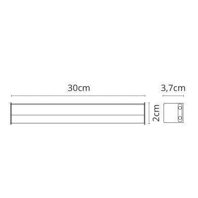 Régua AXINITE 1x5W LED 450lm 6400K C.30,7xL.2xAlt.3,7cm Branco