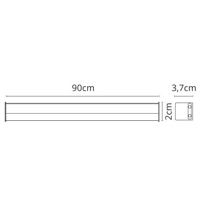 Regleta AXINITE 90cm 1x12W LED 1080lm 3000K L.90xAn.2xAl.3,7cm Blanco