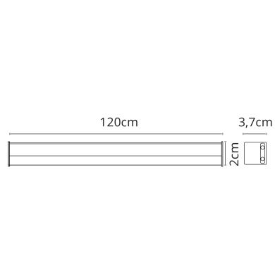 Régua AXINITE 120cm 1x16W LED 1440lm 4000K C.120xL.2xAlt.3,7cm Branco