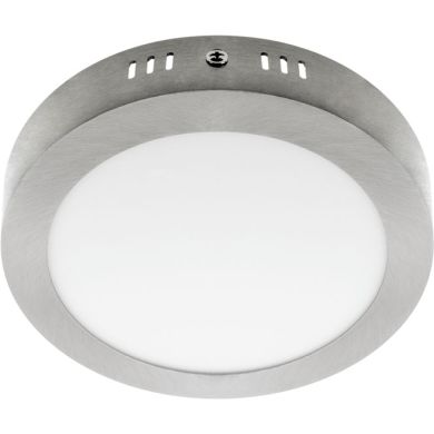 Plafond ESCUDO redondo 1x12W LED 672lm 3000K 120° Alt.3,5xD.17cm Níquel