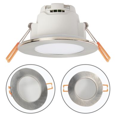 Downlight Empotrable XELIM redondo IP65 1x5W LED 350lm 6500K 120° Al.0,25xD.9cm Niquel