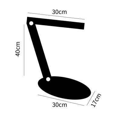 Candeeiro de mesa DAISY 1x5W LED 280lm 4000K C.30xL.17xAlt.Reg.cm Preto/Madeira natural