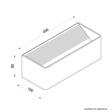 Aplique EDNA 1x6W LED 520lm 3000K C.20xL.10xAlt.8cm Areia