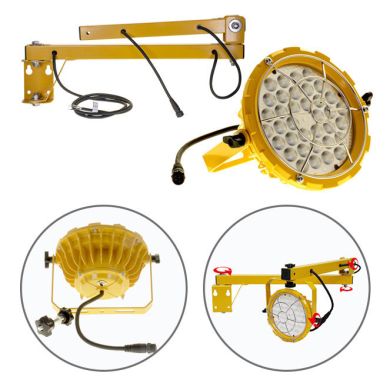 Aplique KASPER articulado IP65 1x50W LED 5500lm 5700K 36° xD.24,5cm Amarelo