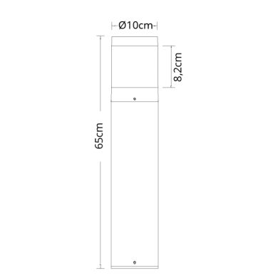 Pilar BUGIO médio IP54 1x7W LED 340lm 6500K Alt.65xD.10cm Alumínio+PC Antracite