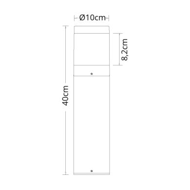 Farola BUGIO pequeño IP54 1x7W LED 340lm 6500K Al.40xD.10cm Aluminio+PC Antracita