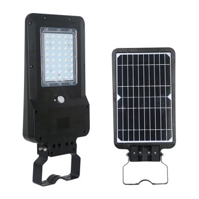 Aplique solar DALTON c/sensor e painel solar IP65 15W LED 1600lm 3000K 90° C.23,19xL.49,25xAlt.5,8cm