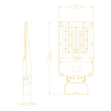 Aplique solar DALTON c/sensor e painel solar IP65 15W LED 1600lm 6000K 90° C.23,19xL.49,25xAlt.5,8cm