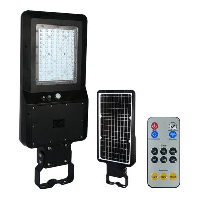 Aplique solar DALTON c/sensor e painel solar IP65 40W LED 6000lm 6000K 90° C.28,97xL.70,61xAlt7,36cm