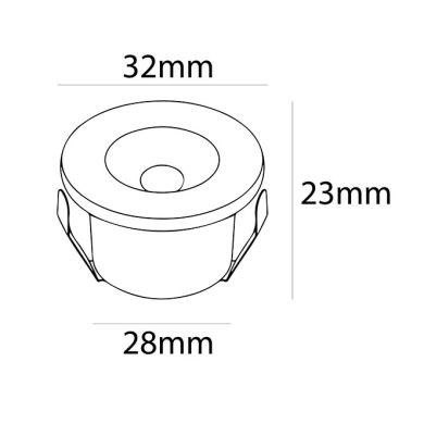 Downlight DENI round fixed 1W LED 80lm 3000K H.0,3xD.3cm Satin Nickel