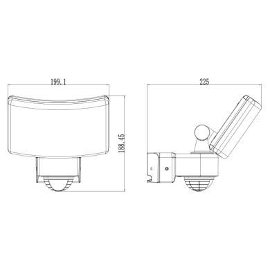 Aplique MONROE con sensor IP65 1x30W LED 2200lm 6000K L.19,91xAn.22,25xAl.18,845cm Plástico Blanco