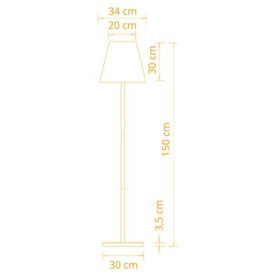 Lámpara de Pie portátil BIANA con cable USB y mando IP44 1x1W LED RGB Al.30xD.16cm Blanco