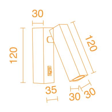 Wall Lamp MAGRITTE 3W LED 264lm 4000K L.3,5xW.8,5xH.12cm white