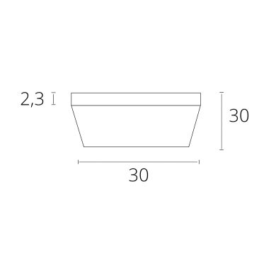 Painel de superfície VOLTAIRE 30x30 24W LED 1920lm 4000K 120° C.30xL.30xAlt.2,3cm Branco