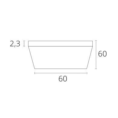 Panel superficie VOLTAIRE 30x60 36W LED 2880lm 4000K 120° C.60xL.30xA.2,3cm Niquel