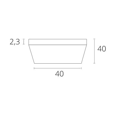 Painel de superfície VOLTAIRE 40x40 36W LED 2880lm 4000K 120° C.40xL.40xAlt.2,3cm Branco